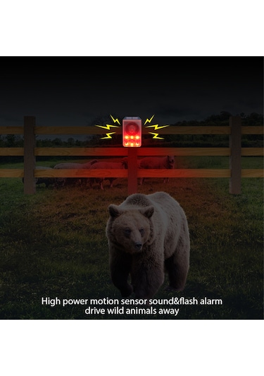 Uzaktan Kumandalı Güneş Enerjili Açık Hava Hareket Sensörü Alarmı 3 Modlu Ses Ve Işık Alarmı