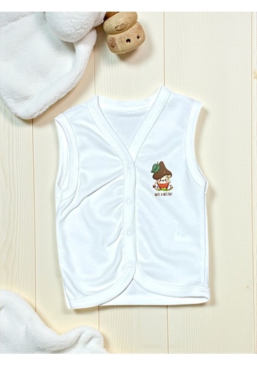 Baskılı Üçlü Yelek Bej