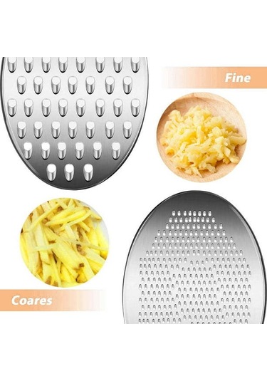 Shineyee Stainless Steel Cheese Grater Set With Storage Box And Brush - 2 Sizes, 4 Pieces, Pp Material Siyah - Gümüş