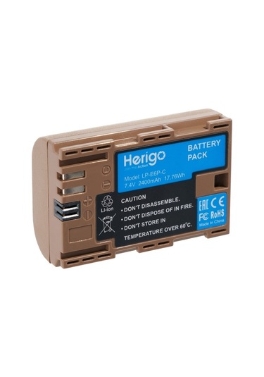 Herigo Lp-e6p-c 2400mah Type-c Şarjlı Batarya Lp-e6 Uyumlu