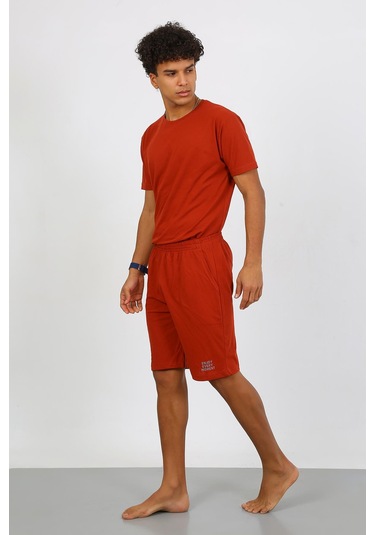 Akbeniz Erkek Pamuk Lakost Alt Üst Kaprili Pijama Takım Kremit 6872 Kiremit