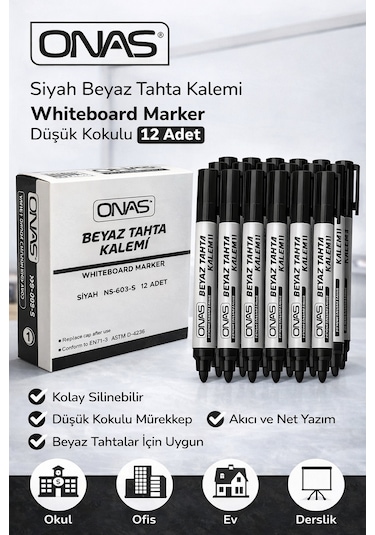 AH-317 TWINMARKER ÇİFT TARAFLI TAHTA KALEMİ SİYAH