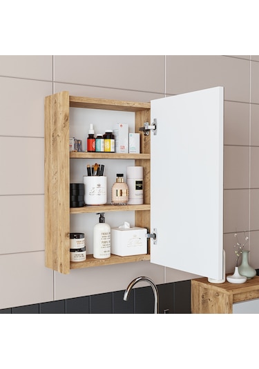 Roomart Ayaksız Tek Kapaklı Lavabolu 50cm Banyo Dolabı A.çam-beyz Atlantik Çam - Beyaz Roomart Ayaksız Tek Kapaklı Lavabolu 50cm Banyo Dolabı A.çam-beyz Atlantik Çam - Beyaz