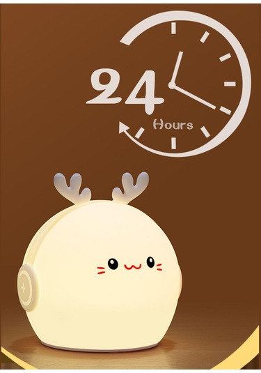 Suntek Silikon Kreş Gece Lambası Kısılabilir Renk Değiştirme Geyik Eklentisi Çok Renkli