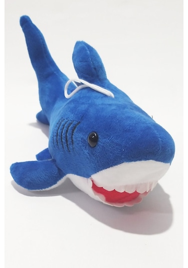Baby Shark Şarkı Söyleyen 30 Cm Peluş Oyuncak Köpekbalığı Mavi