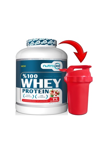 Whey Protein 2257 Gr Çilek Aromalı Protein Tozu 24 Gram Protein 74 Servis Shaker Hediyeli