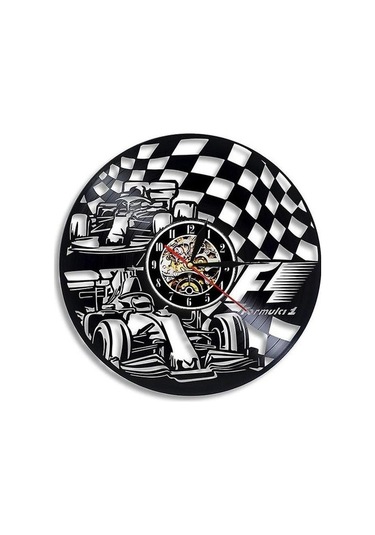 Goldenqian Yarış Formülü Vinil Kayıt Duvar Saati 18zlh9 Siyah