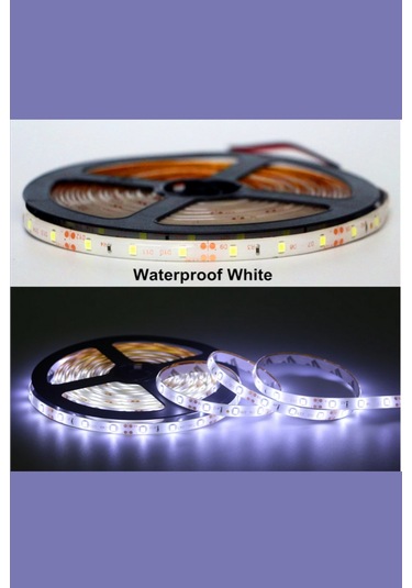 12 Volt 5050 Dış Mekan Şerit Led 3 Çipli Beyaz Metrede 60 Led Ip65 5 Metre