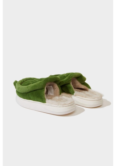 Defacto Erkek Çocuk Düz Taban Pelüş Ev Terliği F1926a825wngn340 Yeşil