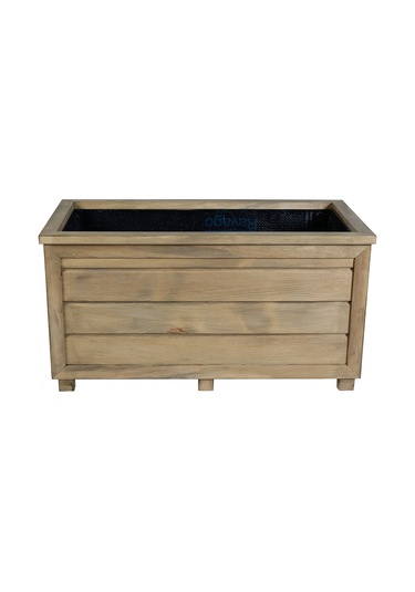 Kaf Ahşap Dekoratif Ahşap Saksı - Uzun / Meşe