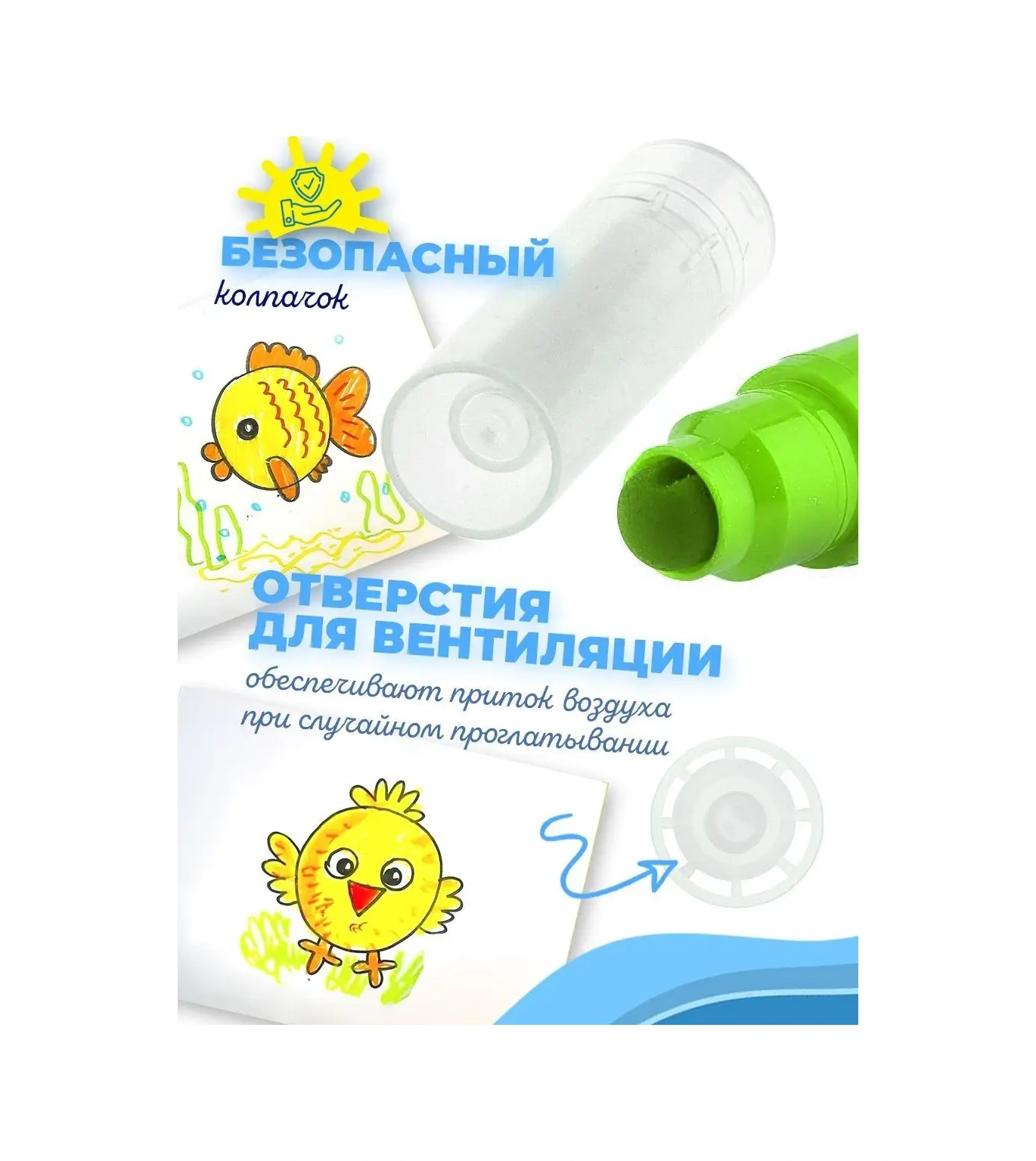 Kalaka-malaka Sulu Bazlı Çıkarılabilir Çocuk Keçeli Kalemleri 10258663