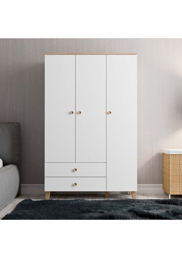 Mezza 3530 Vento 3 Kapılı Gardırop Sepet - Beyaz