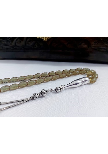 El İşi Arpa Kesim Gümüş İmame-püskül Zultanit Tesbih Ölçü6.5x9