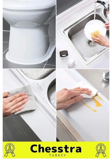 Özel Üretim Lavabo Tezgah Klozet Banyo Pencere Duş İzolasyon 3.2m Su Geçirmez Sızdırmaz Bant 5 Adet