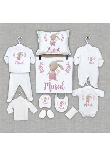 Bebeqon Bbqn1052 İsme Özel 11'li Organik Hastane Çıkışı Çok Renkli