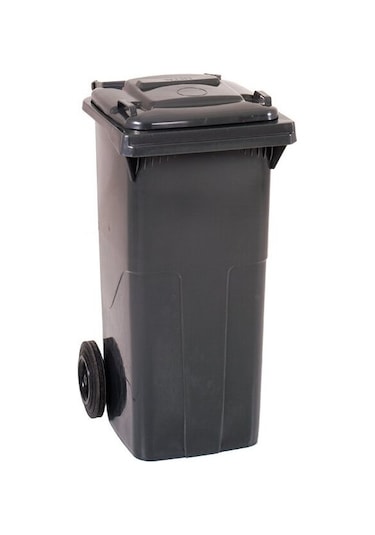 Şenyayla Çöp Kovası Bahçe Çöp Konteyneri 120 Lt Siyah Gri