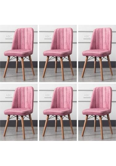 Yonga Concept Karegold Sandalye 6 Adet Pembe