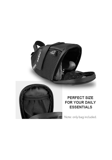 Jeemson Dayanıklı Polyester Bisiklet Sele Çantası - Reflektif Şeritli, Kompakt Ve Güvenli Yolculuk İçin Siyah