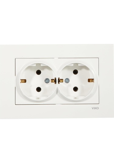 Karre Beyaz İkili Topraklı Priz