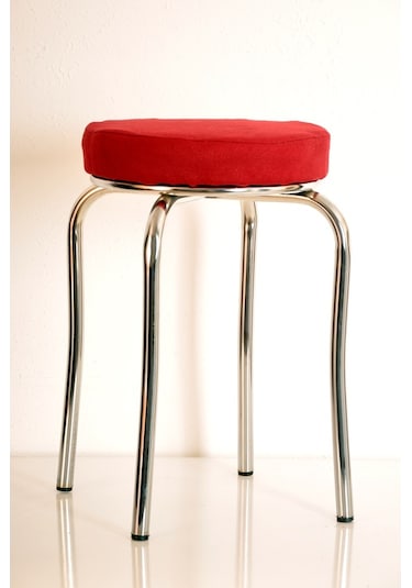 6 Lı Renkli Tay Tüyü-2 Ahtapot Tabure Mutfak Taburesi Demir Tabur