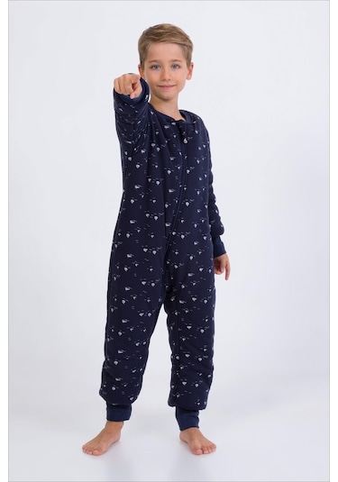 Erkek Çocuk Uyku Tulumu Kalın Elyaf Dolgulu Premium Kalite 2.5 Tog Lacivert