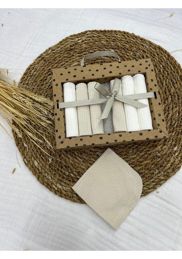 Desenli Penye Bebek Ağız Mendili 7'li 2025 Mö092