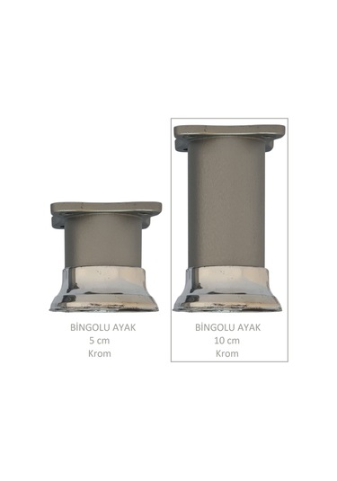 Bingolu Ayak, Plastik, 10 Cm Vidalar Dahil, Krom Krom