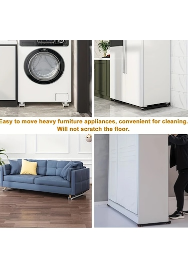 Dashanshop Beyaz 24 Adet 200kg Çamaşır Makinesi Ve Mobilya Ayarlanabilir Sağlam Metal Tekerlek Seti