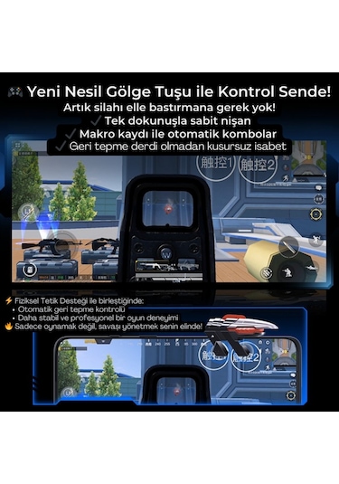 Polham İos & Android Uyumlu Type-c Mobil Oyun Kolu Pro Joystick 400mah Bataryalı Gamepad, Tak Çalıştır