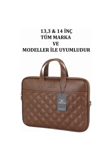 Case Club Macbook Uyumlu Air Pro 13.3" & 14" Inç Uyumlu Taba Laptop Evrak Çantası