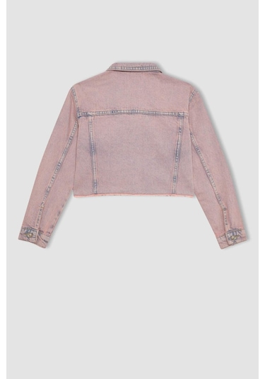 Defacto Kız Çocuk Crop Jean Ceket C0441A824SPNM28
