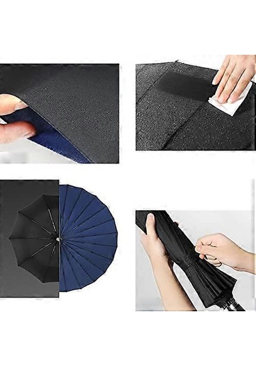 Çift Katmanlı 24 Kaburga Güneş Ve Yağmur Şemsiyesi Mavi Diğer