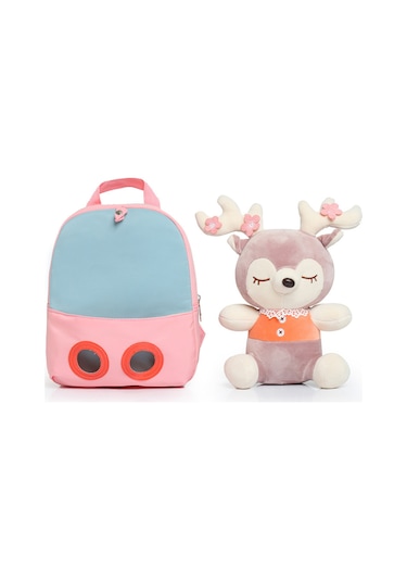 Jeehugo Küçük Çocuklar İçin Pembe Geyik Desenli Yumuşak Kumaş Okul Çanta, Hafif Ve Güvenli, Pekala Yıkanabilir, Moda Ve Şıklık