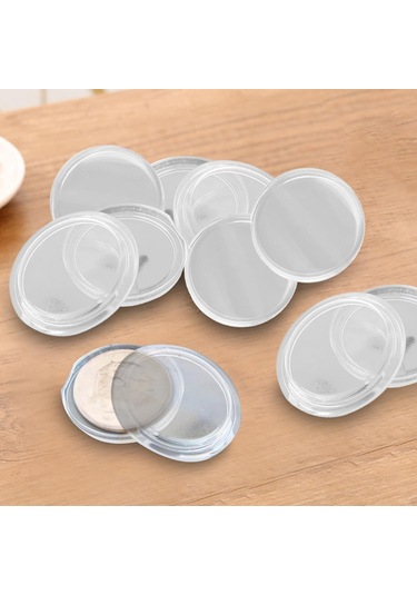 Suntek 100 Adet Temizle Coin Kapları Konteynerler Kutuları 20mm