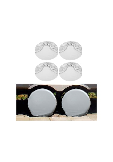 Yaleker 4 Adet Gümüş Renkli Suv-kamyonet-karavan Lastik Koruması 27-29 İnç Su Geçirmez, Güneş Engellici Ve Kir Proof Dayanıklı Poliester Fiber