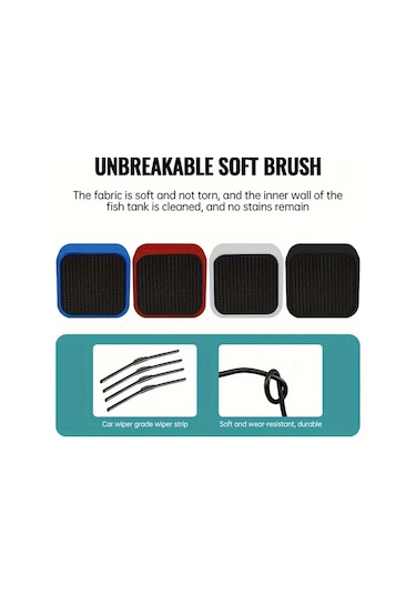 Elmpaly Beyaz Mini Çift Taraflı Manyetik Akvaryum Fırçası - Yosun Temizleme Kazıyıcı