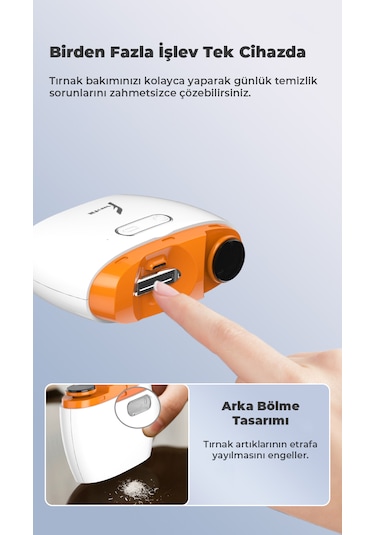 Veryfit 2 In 1 Otomatik Şarjlı Tırnak Kesme ve Manikür Cihazı Elektrikli