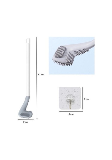 Buffer Golf Tasarımlı Silikon Wc Klozet Mutfak Temizlik Fırçası Kanca Hediyeli Siyah