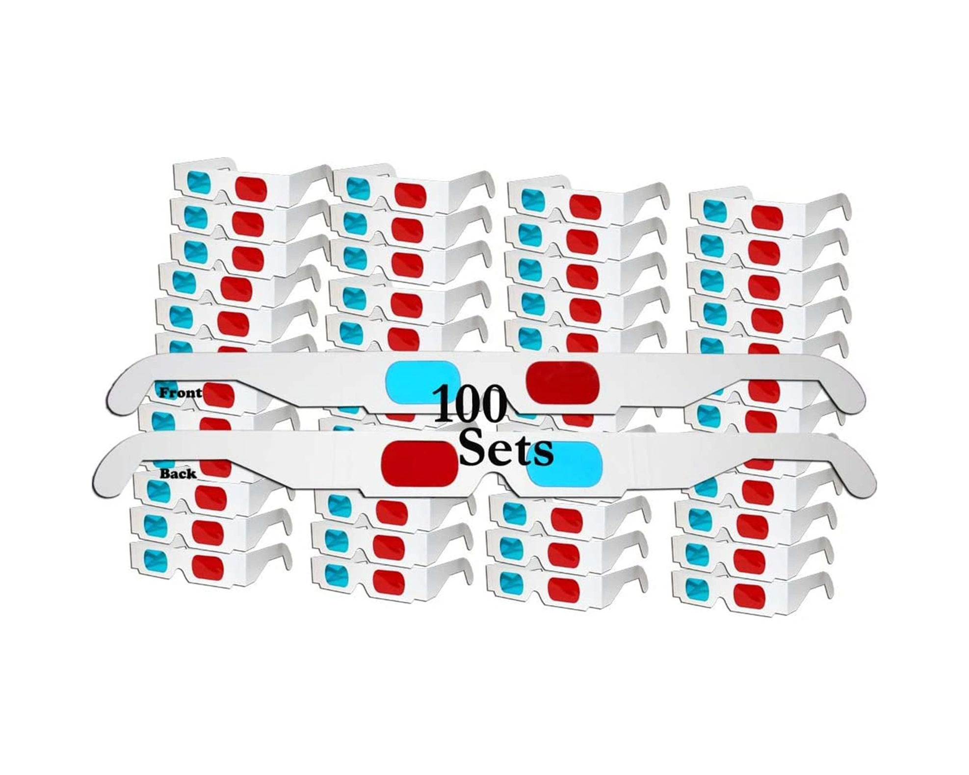 Youtek 100 Adet Kırmızı-mavi Anaglif 3d Görüntüleme Karton Gözlükleri: Sinema, Ev Ve Projeksiyon Odaları İçin Taşınabilir Katlanabilir Diğer