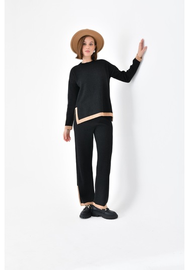 Ftz Women Kadın Çizgi Detaylı İkili Takım Siyah 20631-siyah Siyah