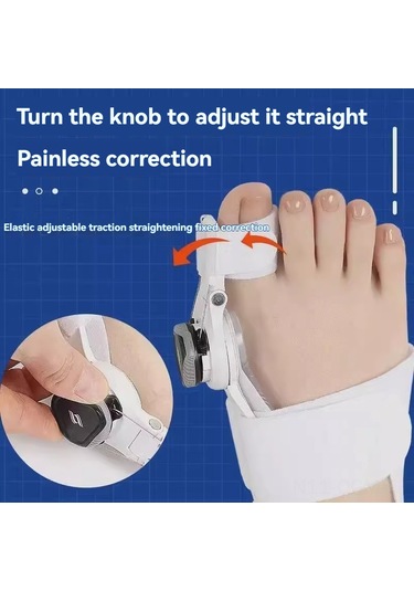 Qingmipy Ayarlanabilir Başparmak Düzeltici - Rahat Gece Kullanımı İçin Yumuşak Silikon Pedli