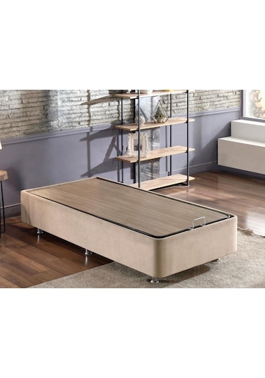 Nironyatak Niron Polo Baza Ve Başlık Seti - 90X190 Cm Tek Kişilik Sütlü Kahv