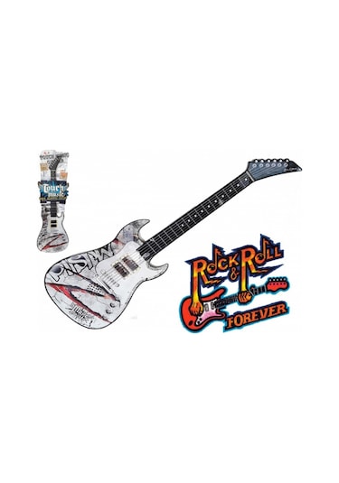 Oyuncak Dokunmatik Akustik Rock N Roll Gitar - Grafiti Desenli