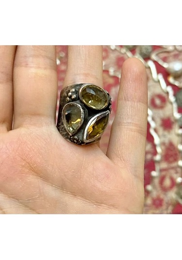 Allahverdi Türkmen Sitrin Gümüş Yüzük