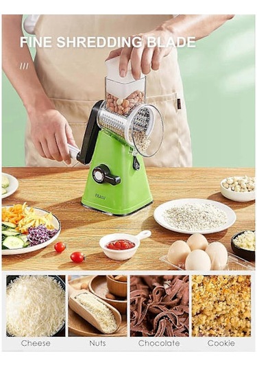 Peynir Rendesi, 3 Tamburlu Bıçaklı Sebze Rendesi, Daha Hızlı Ve Kolay Kesme İçin Mutfak Rendesi, Yeşil Peynir İçin İdeal Sebze Kesici Diğer