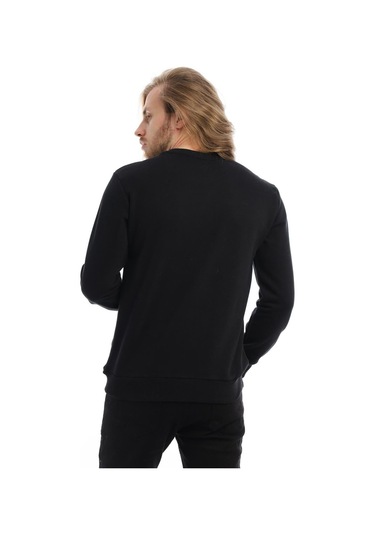 Erkek Bisiklet Yaka 3 İplik Sweat Siyah