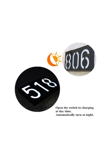 Sones 0.36w Güneş Enerjili Duvar Montajı 6 Led Aydınlatma Kapı Plakası Lambası Ev Numarası Veranda Işıkları Güneş Paneli İle 2