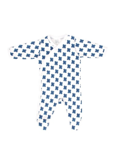 Sevi Bebe Desenli Prematüre Pijama Tulumu 6945 Mavi