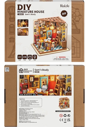 Rolife Sam's Study Library - Kendin Yap Minyatür Maket