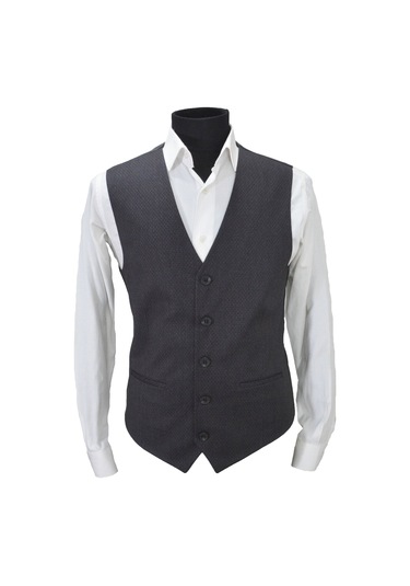 Mentor Regalo Erkek Yelek V Yaka Siyah Kahve Desenli 50457